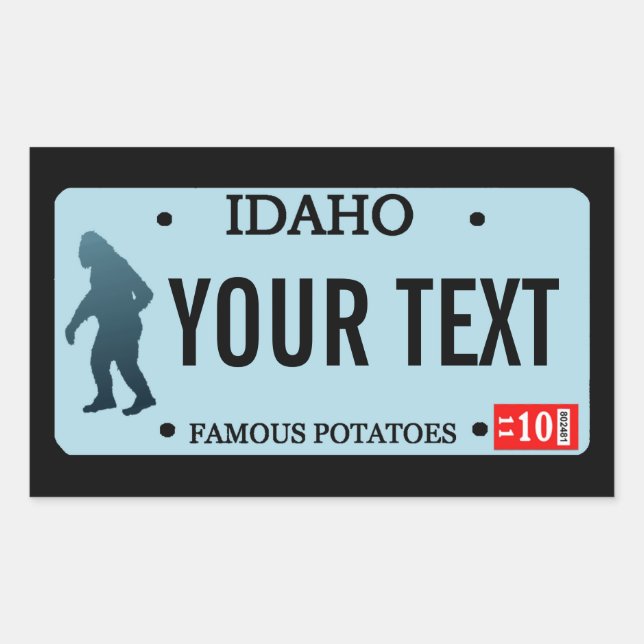 Idaho Sasquatch Lizenzschild Rechteckiger Aufkleber (Vorderseite)