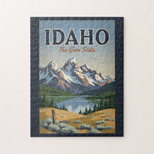 Idaho Sawtooth-Gebirgskette Illustration Reise Kun