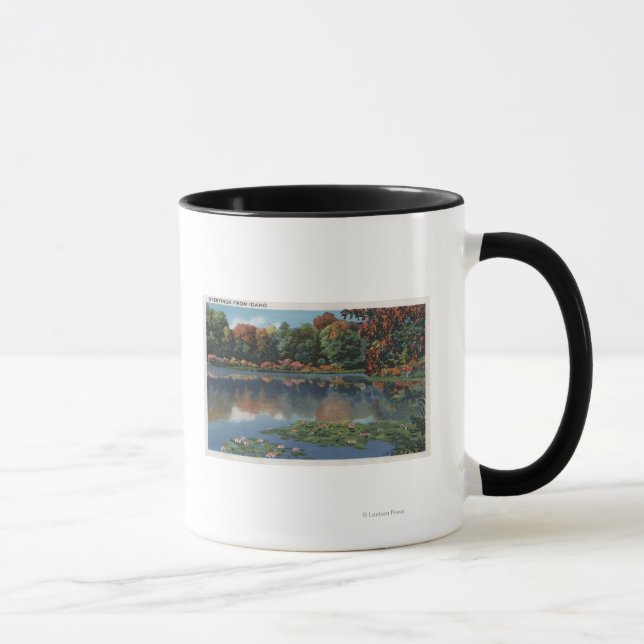 Idaho Seeszene mit Lily Pads Idaho Tasse (Rechts)