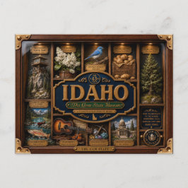Idaho Shadow Box 3D Figurine Staat Postkarte