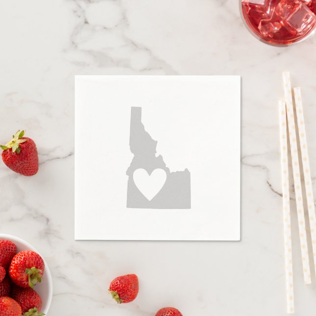Idaho Shape Grey Heart Cutout Idahoan Liebe Adore Serviette (Beispiel)