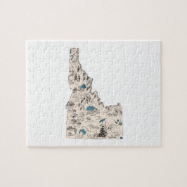 Idaho Shaped Vintage Picture Map