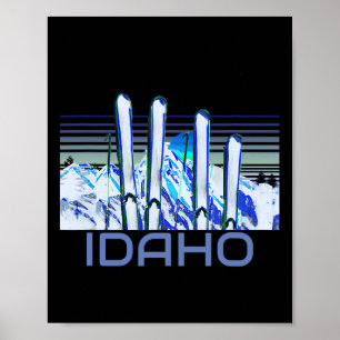 Idaho-Ski-Accessoires Retro-Idaho-Skifahren Poster
