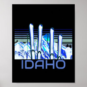 Idaho-Ski-Zubehör retro Idaho-Skifahren Poster