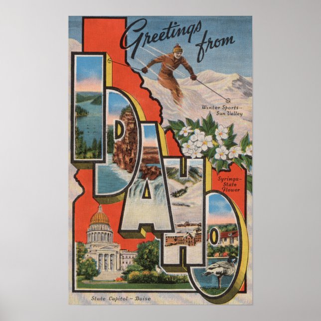 Idaho (Skifahren)Große BriefmarkenszenenIdaho Poster (Vorne)