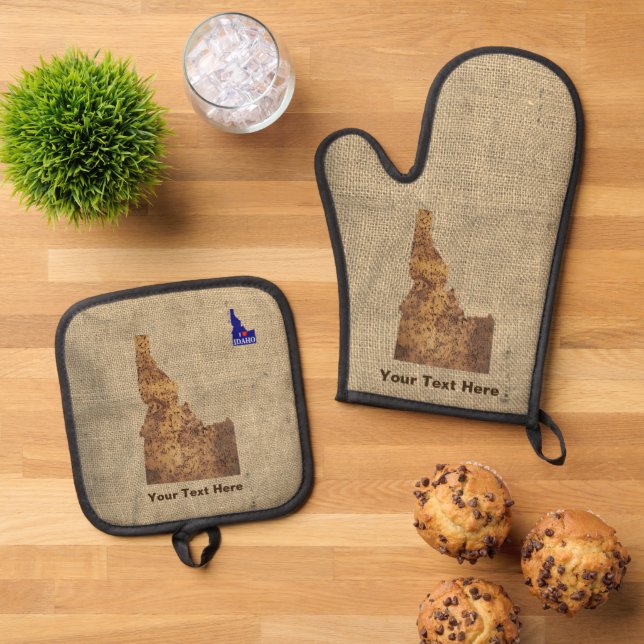 Idaho Spud Map Ofenhandschuh & Topflappen-Set (Oben Unten)
