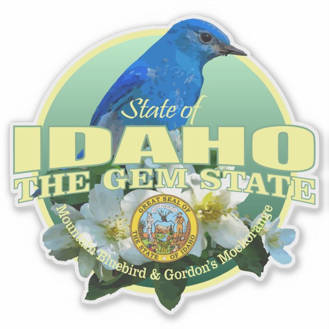 Idaho Staat Bird & Blume Aufkleber (Vorderseite)