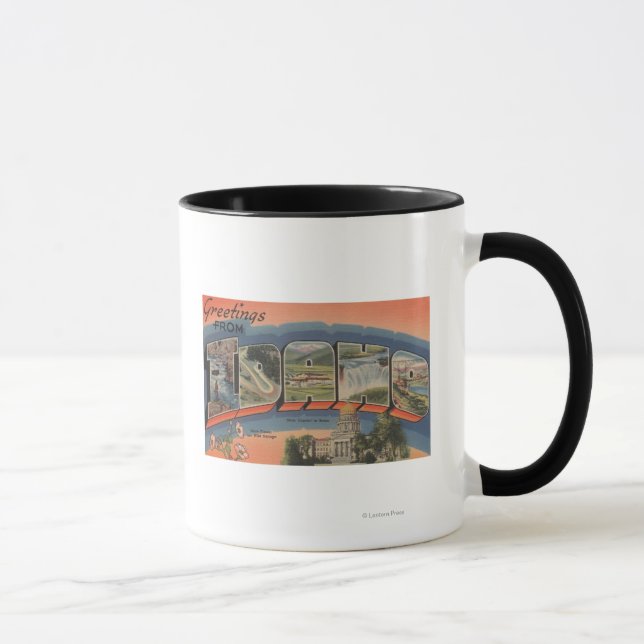 Idaho (Staat Hauptstadt/Blume) - Grosser Brief Tasse (Rechts)