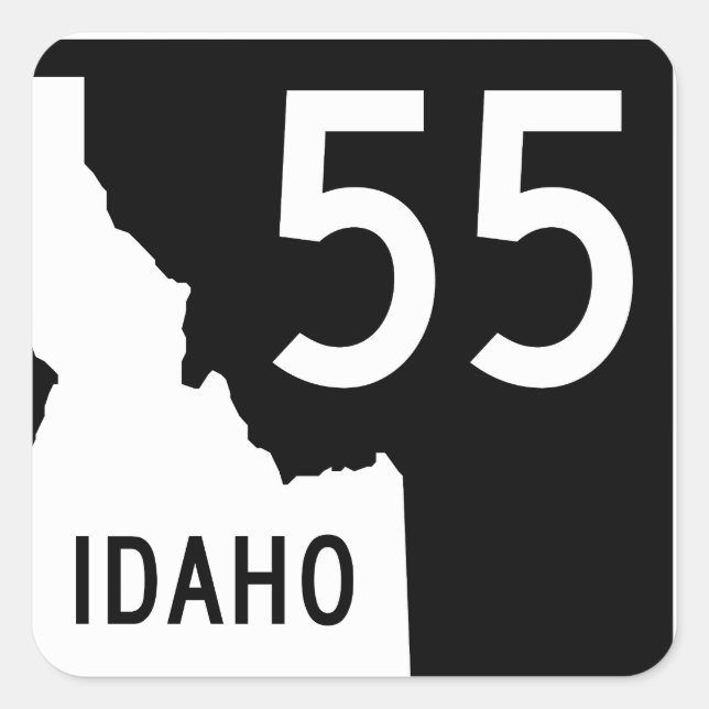 Idaho Staat Highway 55 Quadratischer Aufkleber (Vorderseite)