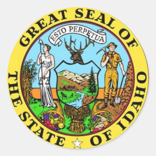 Idaho Staat Siegel Stickers (Vorderseite)