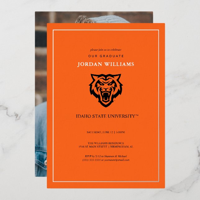 Idaho Staat University Bengals Spirit Design Folieneinladung (Vorderseite/Rückseite)