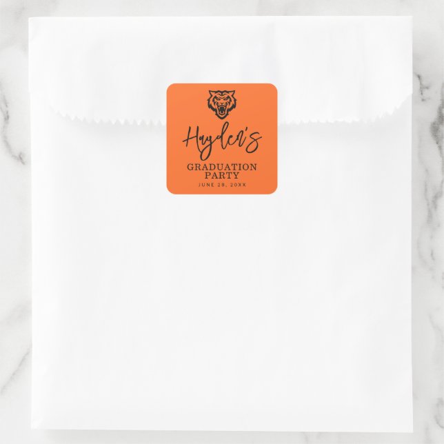 Idaho Staat University Bengals Spirit Design Quadratischer Aufkleber (Tasche)