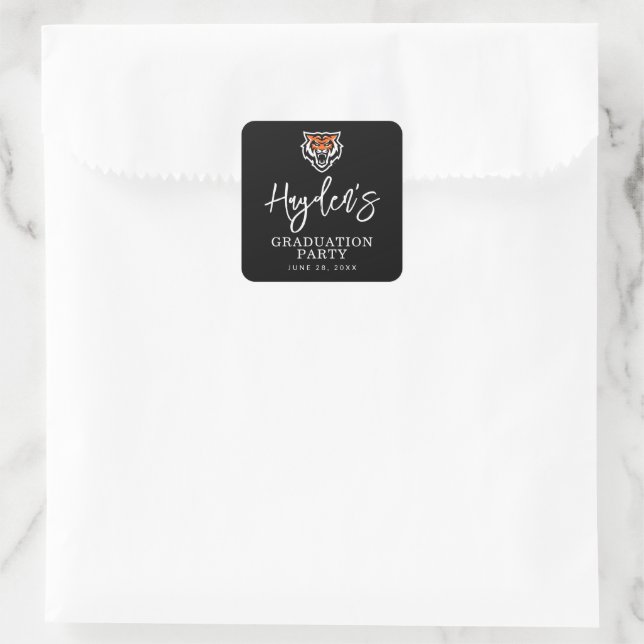 Idaho Staat University Bengals Spirit Design Quadratischer Aufkleber (Tasche)