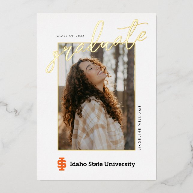 Idaho Staat University Offizielles Logo-Design Folieneinladung (Vorderseite)