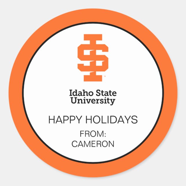 Idaho Staat University Offizielles Logo-Design Runder Aufkleber (Vorderseite)