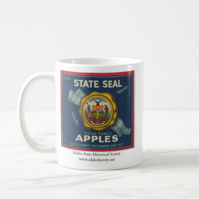 Idaho-Staats-Siegel-Äpfel Kaffeetasse (Links)