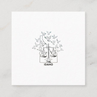 Idaho State Map with Justice Scales and Peace Dove Terminkarte