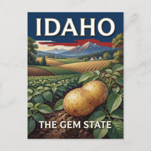Idaho State Pride 🥔 Berglandschaft auf dem Bauern Postkarte