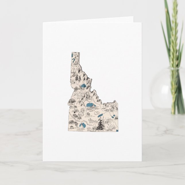 Idaho Vintag Picture Map Grosser Gruß Karte (Vorderseite)