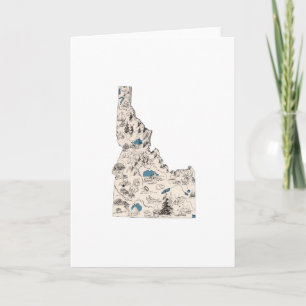 Idaho Vintag Picture Map Grosser Gruß Karte