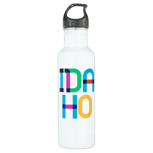 Idaho Vintag Retro Farbenfroher 80er Pop Art Art Edelstahlflasche
