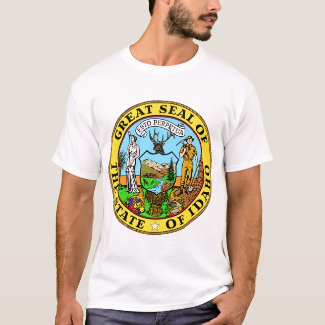 idaho Vintag Staat Siegel T-Shirt (Vorderseite)