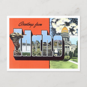 Idaho Vintage-Großbuchstaben-Postkarte Postkarte