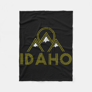 Idaho Vintage Retro Berge Wandern Souvenir Geschen Fleecedecke