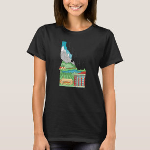 Idaho Vintager Staat Karte T-Shirt