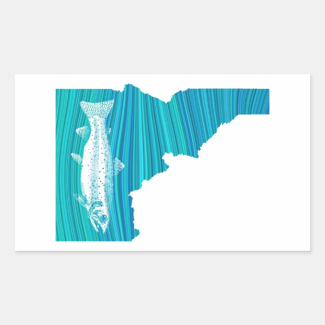 Idaho Wave Fishing Rechteckiger Aufkleber (Vorderseite)