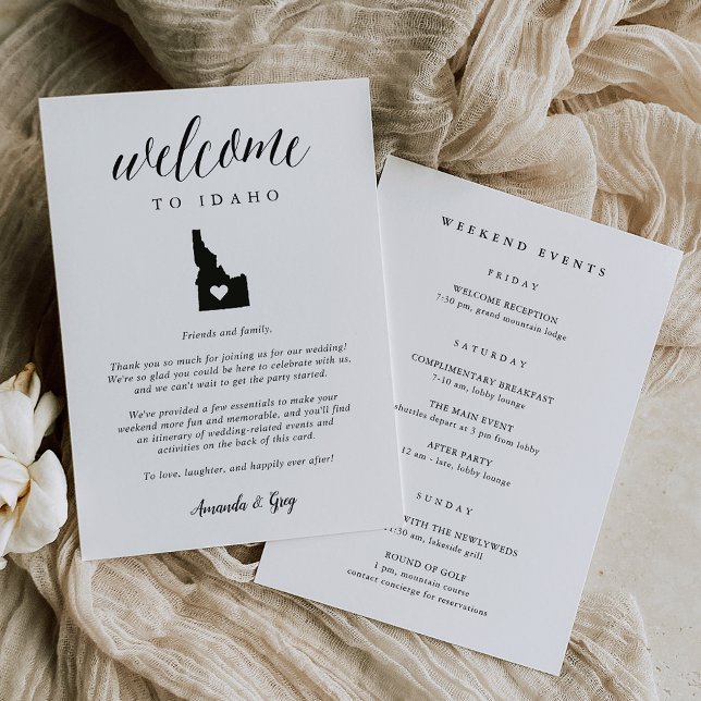 Idaho Wedding Welcome Letter & Itinerary (Von Creator hochgeladen)