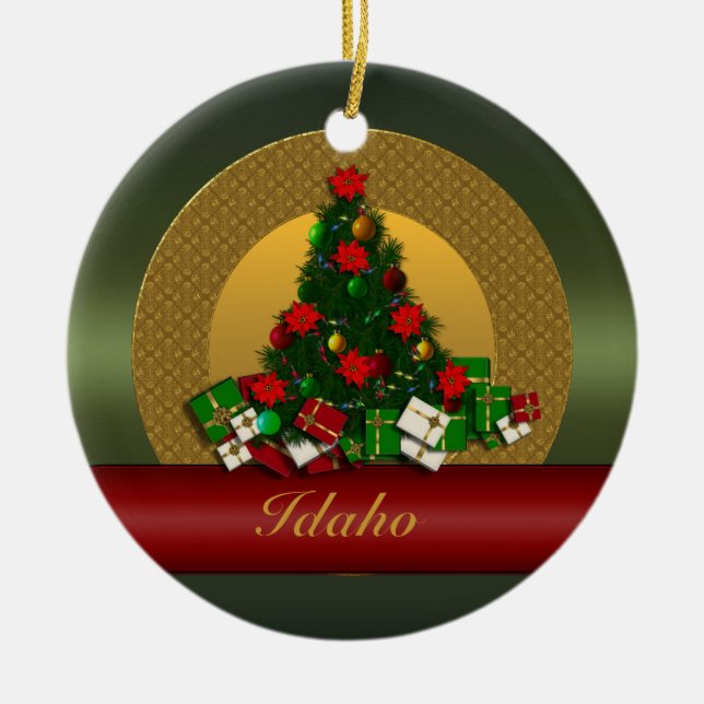 Idaho-Weihnachtsbaum-Verzierung Keramikornament (Vorne)