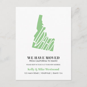 IDAHO Wir haben neue Adresse Neue Zuhause verschob Postkarte
