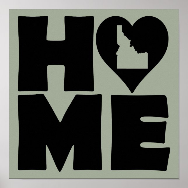 Idaho Zuhause Heart Staat Plakatzeichen Poster (Vorne)