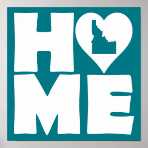 Idaho Zuhause Herz Staat Plakat Schild