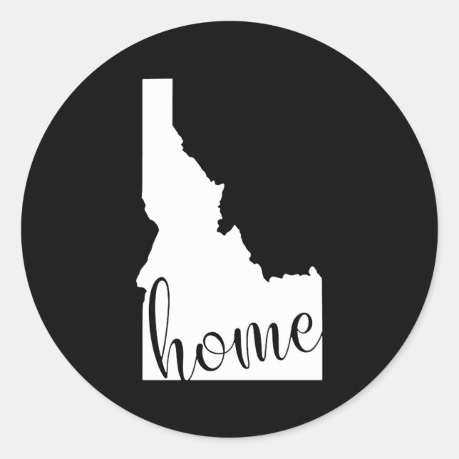 Idaho Zuhause Staat Karte Runder Aufkleber (Vorderseite)