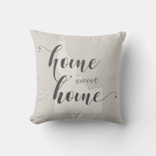 Idaho - Zuhause Sweet Zuhause burlap look Kissen