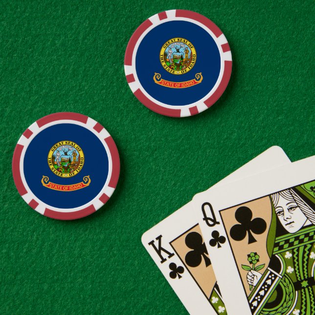 Idahoan Flag, Flag of Idaho Pokerchips (Pokertisch (doppelt))