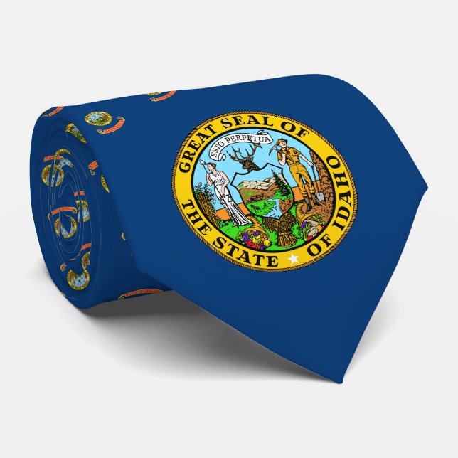 Idahoan Flag & Siegel, Flagge von Idaho Krawatte (Gerollt)