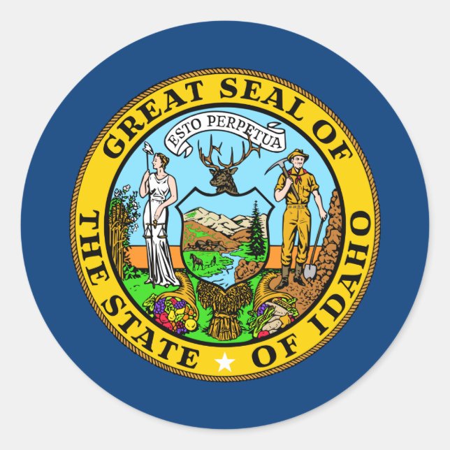 Idahoan-Siegel, Idaho Runder Aufkleber (Vorderseite)