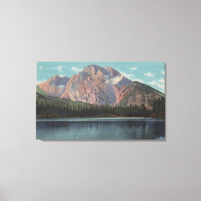 IdahoSicht auf den Mt. Moran vom Leichsee Idaho Leinwanddruck (Vorderseite)