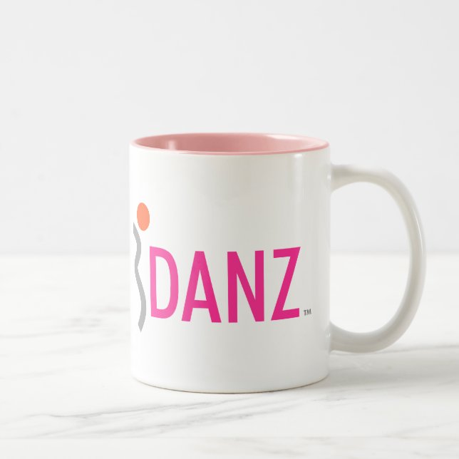 iDANZ rosa Logo-Tasse Zweifarbige Tasse (Rechts)