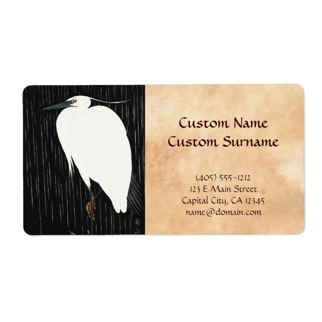 Ide Gakusui White Heron Rain ukiyo-e japanese (Vorne)