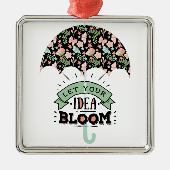Idea Bloom Umbrella Silbernes Ornament (Vorne)