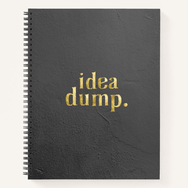 Idea Dump Carnet noir et or pour les créatifs (Devant)