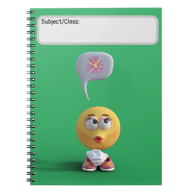 "Idea Emoji" (Green) Notebook Notizblock (Vorderseite)