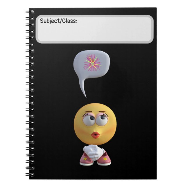 "Idea Emoji" (Schwarzes Notebook) Notizblock (Vorderseite)