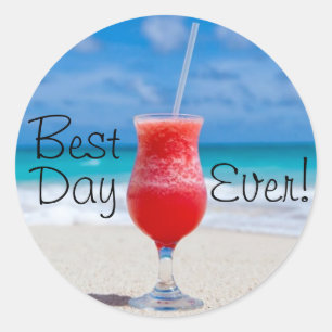 Ideal Beach Vacation Runder Aufkleber