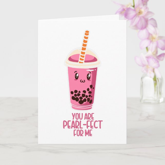 Ideal für mich boba Perltee kawaii niedlich Karte (Orchidee)