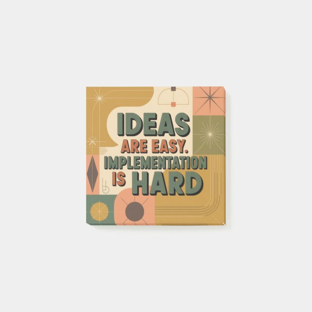 Ideas Are Easy. Implementation Is Hard Post-it Klebezettel (Vorderseite)